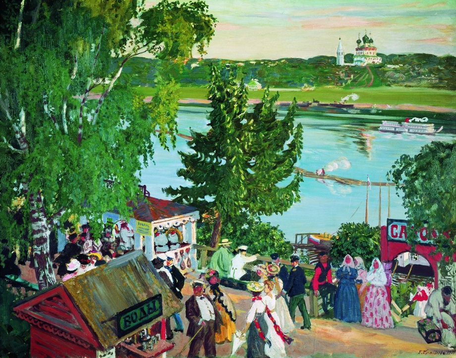 Борис Кустодиев «Гулянье на Волге», 1909 © Государственный Русский музей