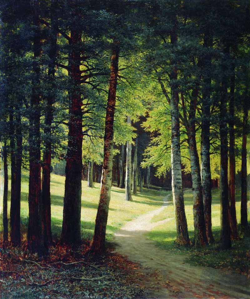 М.К. Клодт «Лесной пейзаж (Аллея в березовой роще)», 1867 © Пермская государственная художественная галерея