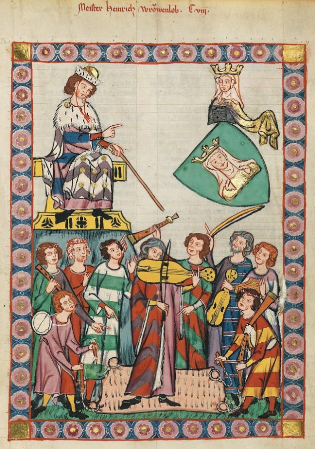 Манесская рукопись (ок. 1300), «Гейнрих Мейсеннский» (Фрауэнлоб) © Universität Heidelberg
