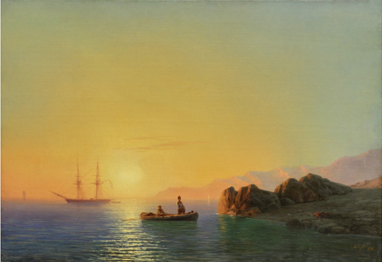 И.К. Айвазовский "Закат солнца у крымских берегов", 1856 © Государственный Русский музей