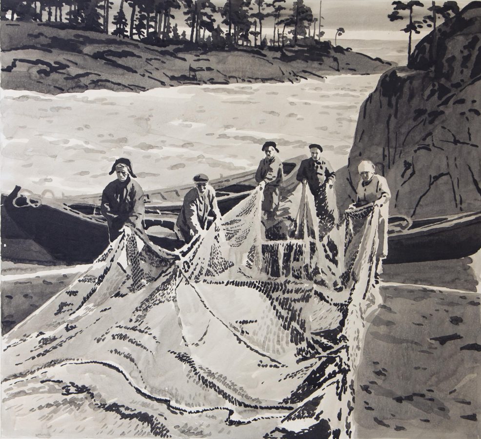 М.М. Мечев «Карельские рыбаки», 1960 © БГХМ