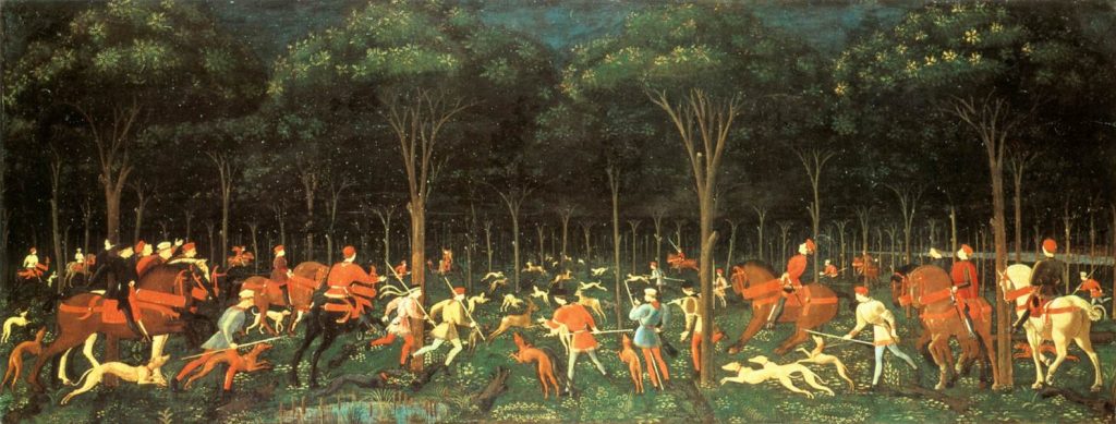 Паоло Уччелло «Охота в лесу», 1460. Музей Ашмолеан, Оксфорд © СЛОВО/SLOVO