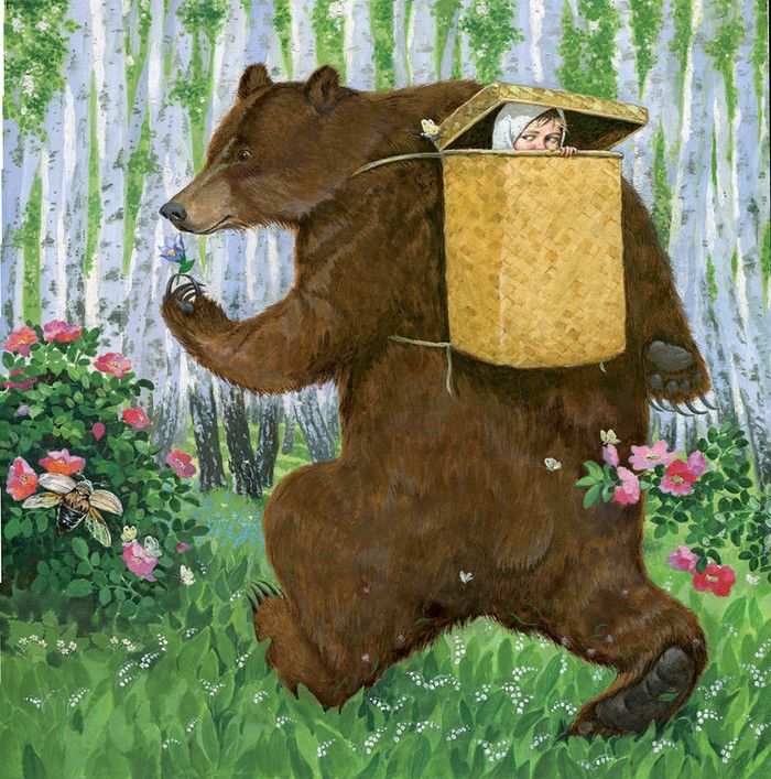 Иллюстрация к сказке «Маша и медведь»
