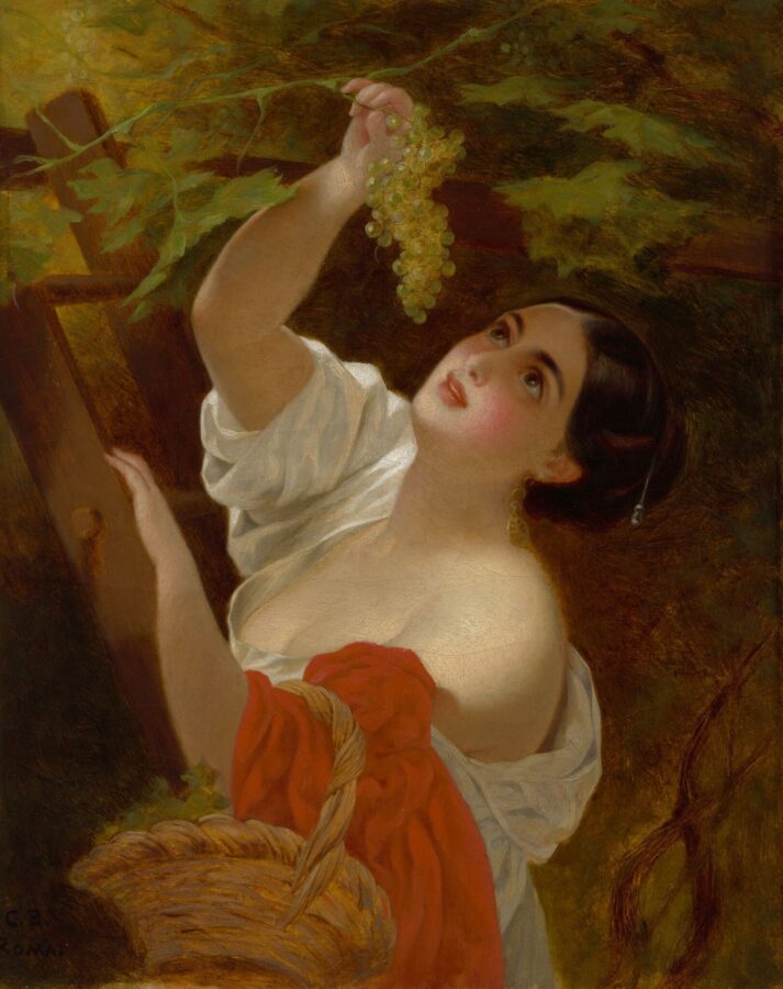 К.П. Брюллов «Итальянский полдень» (Итальянка, снимающая виноград), 1831 © ГТГ