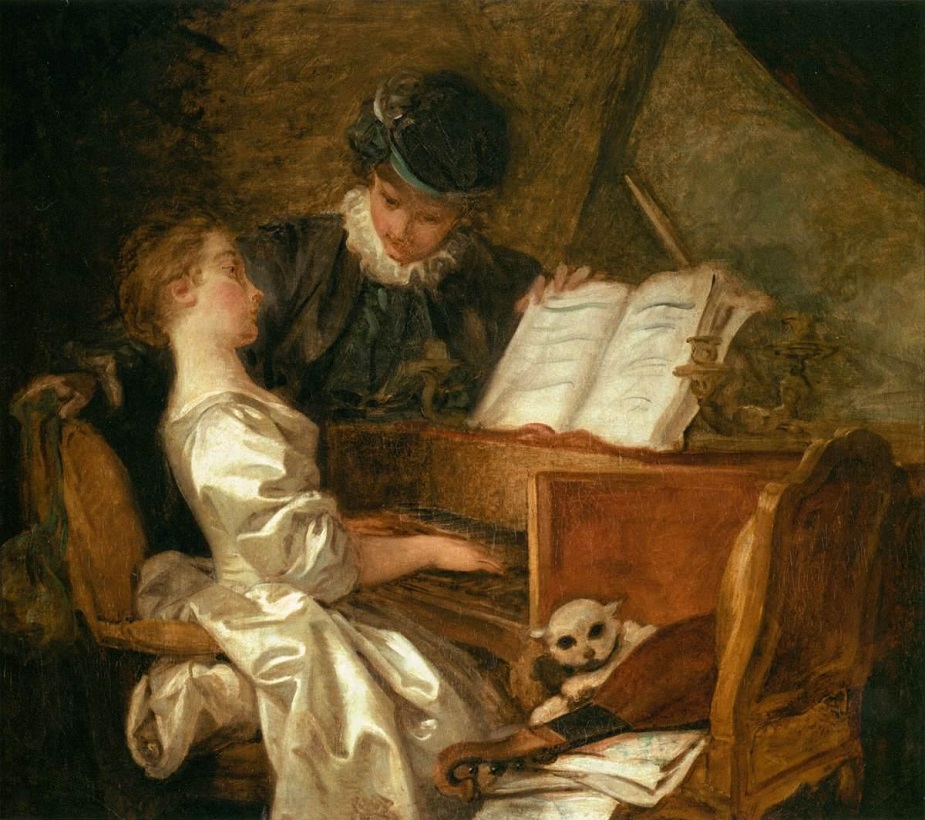 Жан Оноре Фрагонар «Урок музыки» (деталь), 1769 © Musée du Louvre