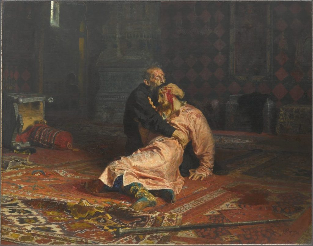 И.И. Репин «Иван Грозный и сын его Иван 16 ноября 1581 года», 1885 реставрация
