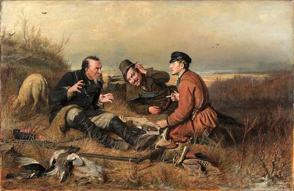 В.Г. Перов «Охотники на привале», 1871 © ГТГ