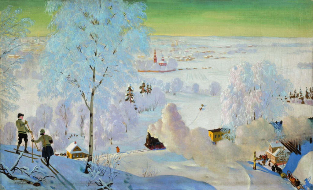 Борис Кустодиев «Лыжники», 1919 © Частная коллекция