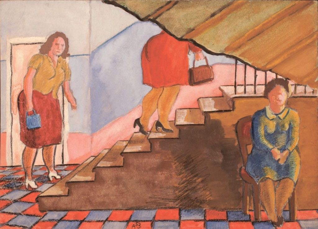 Александр Арефьев, «Лестница», 1953 · Бумага, смешанная техника © МНИ