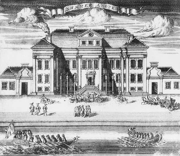 А. Ф. Зубов. Зимний дворец Петра I. 1716. Гравюра 