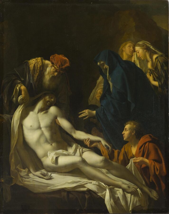 Адриан ван дер Верф «Погребение Христа», 1703. Ранняя европейская картина, в которой использовался неаполитанский желтый цвет © Национальный музей, Вроцлав