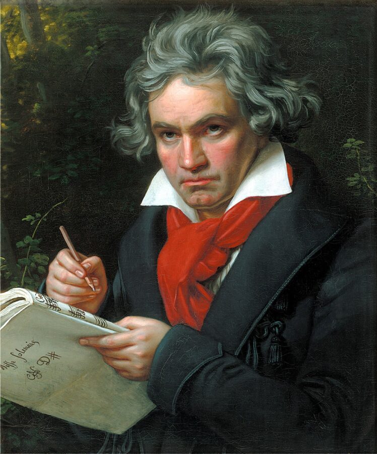 Йозеф Карл Штипер «Портрет Бетховена с партитурой Missa Solemnis („Торжественная месса“)», 1820