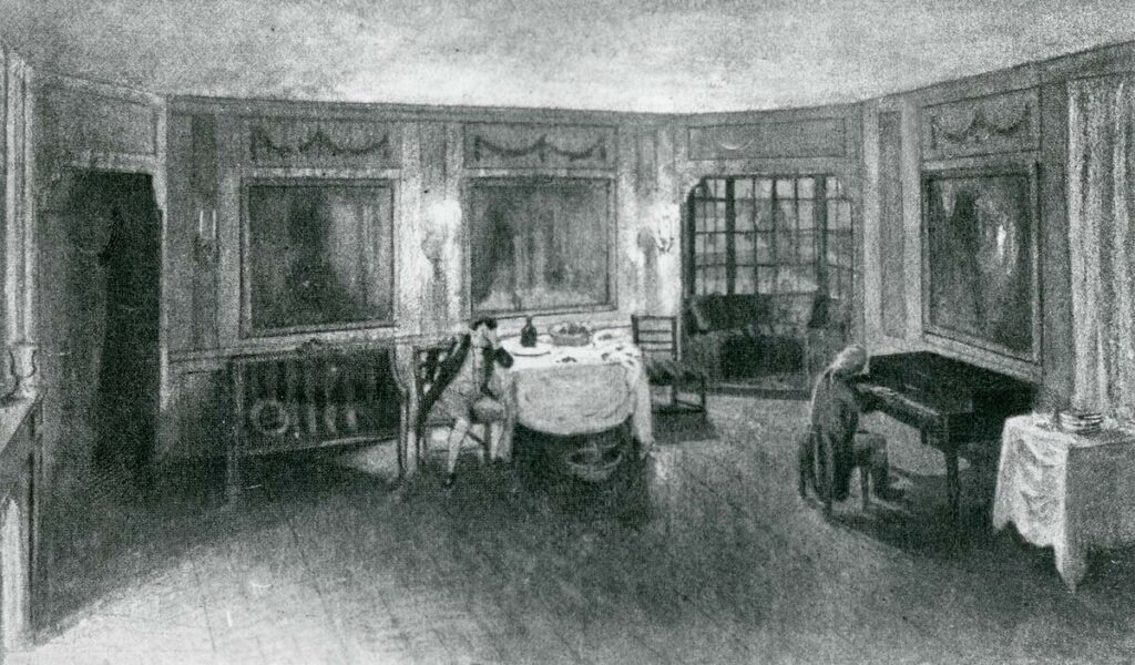 А.Н. Бенуа. Эскиз декорации к спектаклю «Хозяйка гостиницы», 1913 © benua-memory.ru