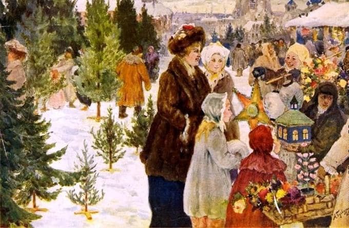 А.А. Бучкури «Рождественский базар», 1906 © Одесский художественный музей