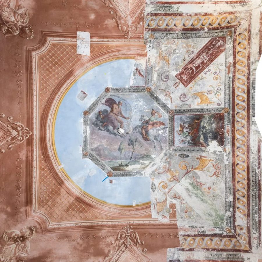 Потолок в Палате Луи XIII в процессе реставрации © ARTnews /Prince’s Palace Monaco