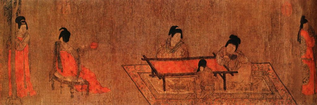 Чжоу Фан «Придворная дама со служанкой» (фрагмент)