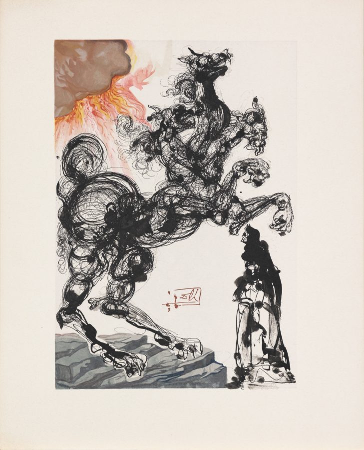 Сальвадор Дали «Цербер», 1960-е. Ксилография