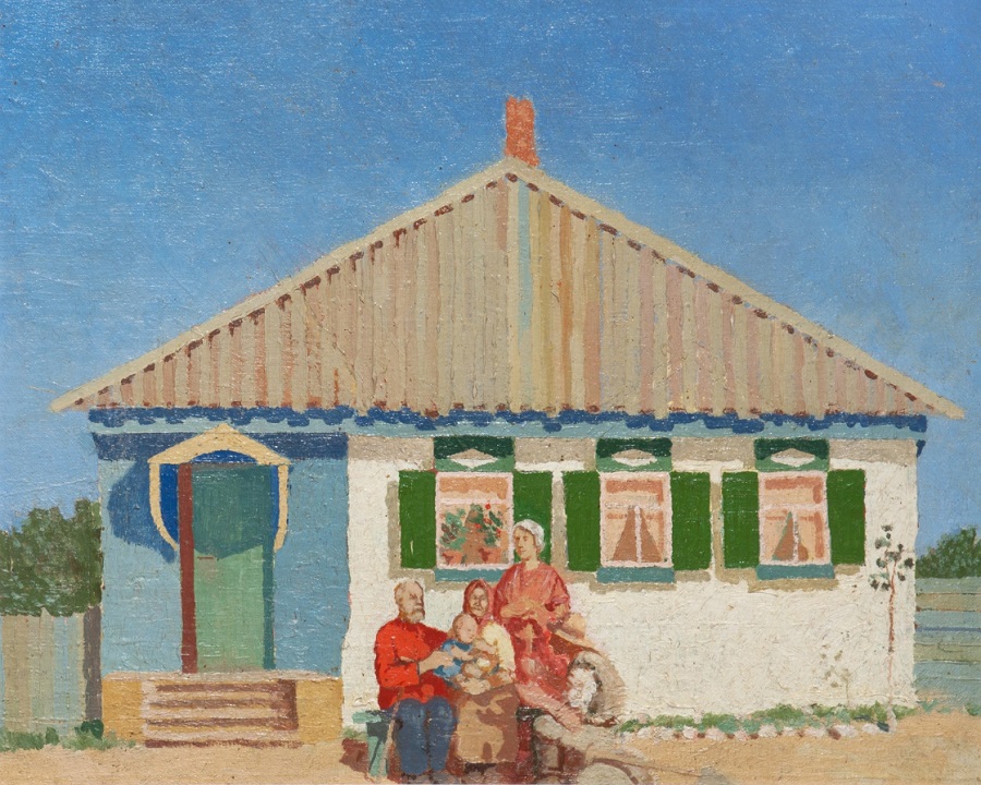 Борис Ермолаев «Семья перед домом», между 1937 и 1938 © Русский музей