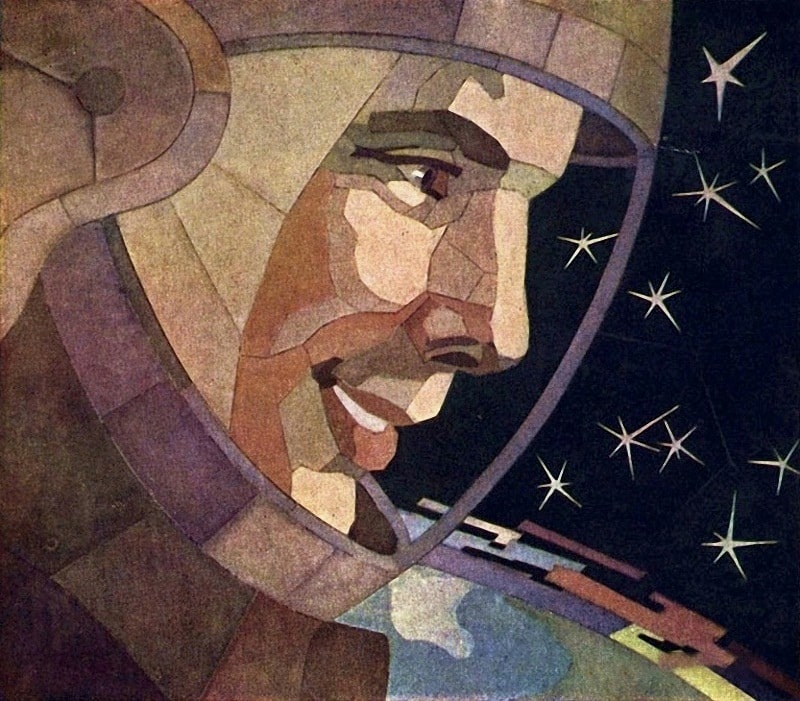 Николай Сурин «В космос», 1961 Цемент, мозаика