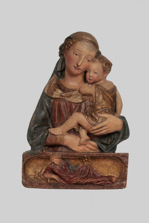 Лоренцо Гиберти (мастерская) «Мадонна с Младенцем», 1440-е. Гипс с раскраской и позолотой © Государственный Эрмитаж