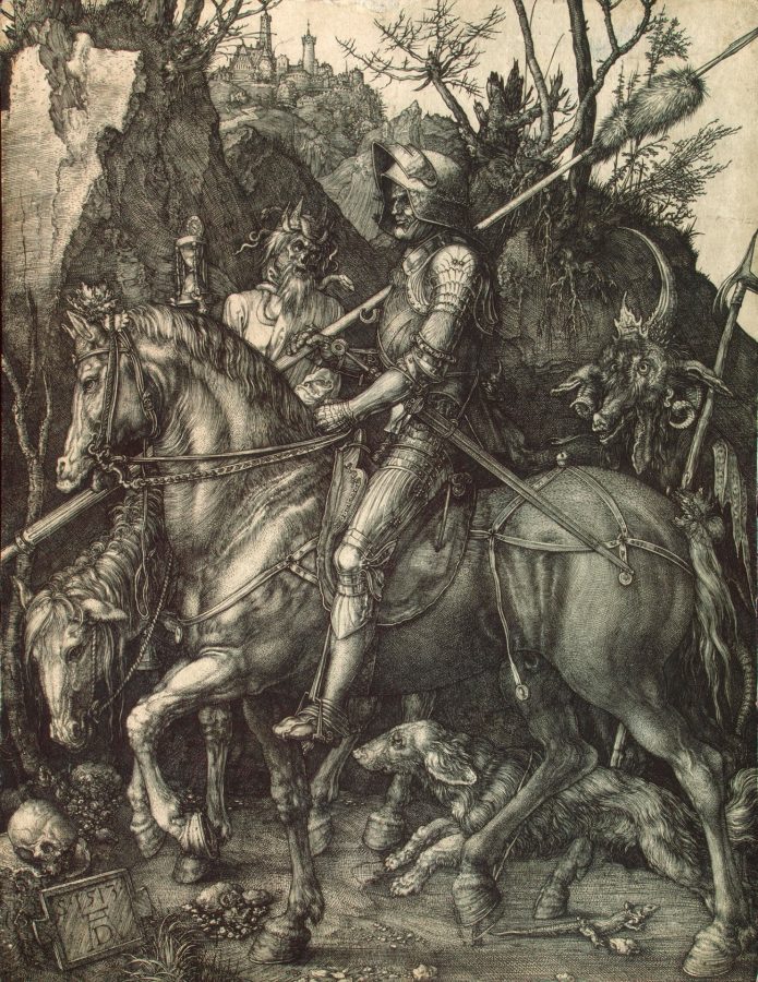 Альбрехт Дюрер «Рыцарь, смерть и дьявол», 1513 © Государственный Эрмитаж