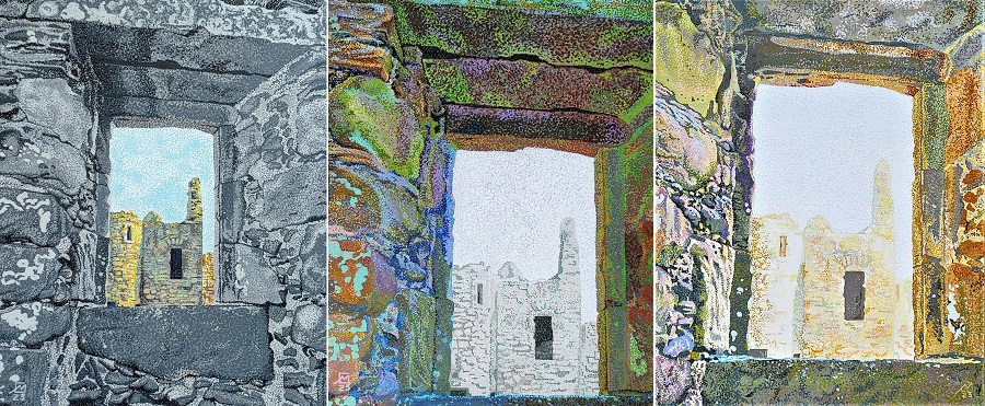 Олег Матвеев, Триптих «Dunnottar Castle in Different Types of Mood» 1. Pessimistic. 2. Melancholic. 3. Hopeful, 2023 © Архив художника