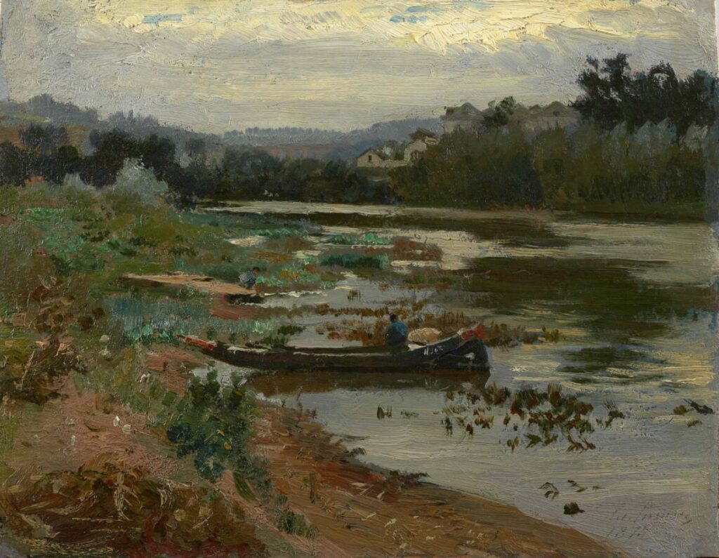 И.Е. Репин «Пейзаж с лодкой», 1875 © ГТГ