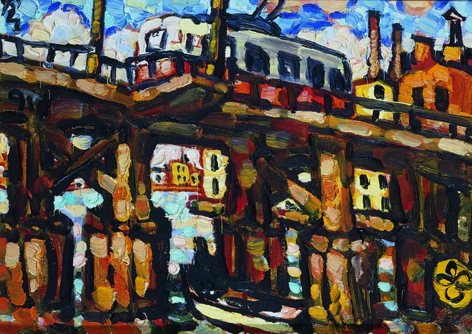 В.Е. Яшке «Мост с трамваем», 1991 © МИСП
