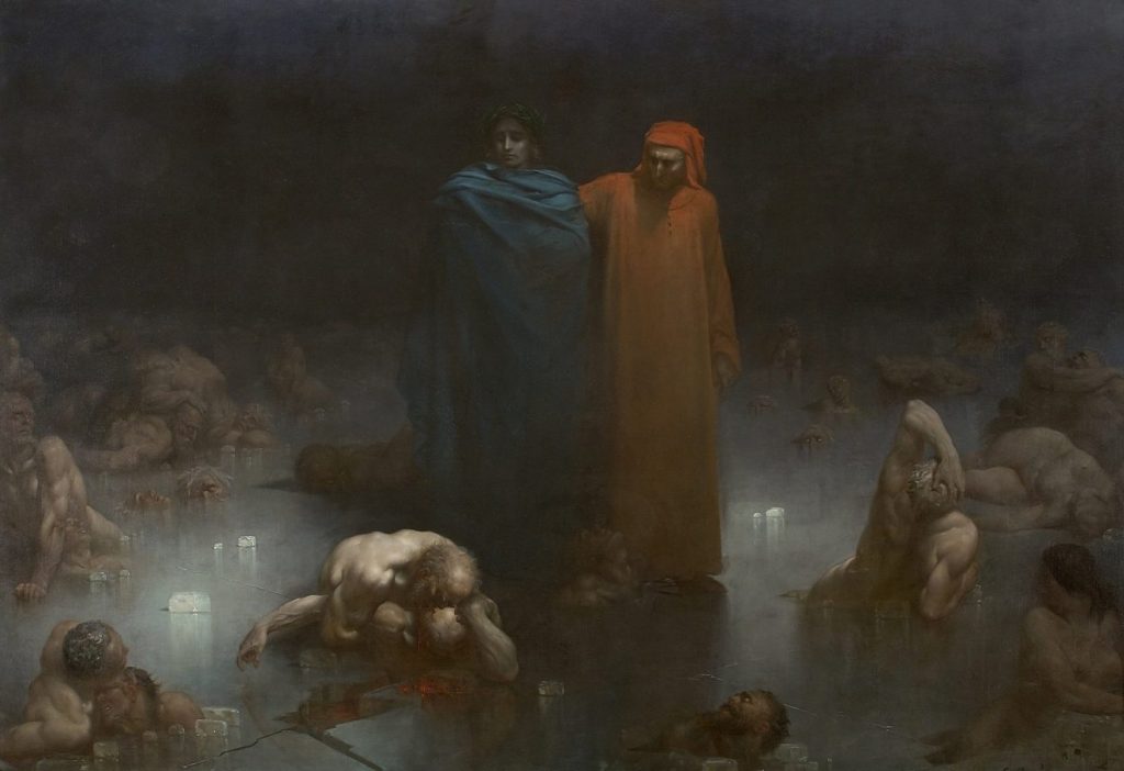 Гюстав Доре «Вергилий и Данте в девятом круге ада», 1850 Музей Орсе, Париж