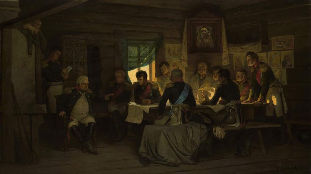 А.Д. Кившенко «Военный совет в Филях в 1812 году», 1880 © ГРМ