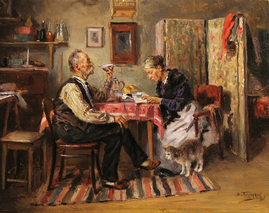 В.Е. Маковский «Утренний чай», 1891 © Частная коллекция