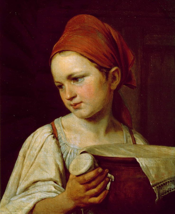 А.Г. Венецианов «Молочница (Крестьянка с подойником)», 1826 © ГРМ
