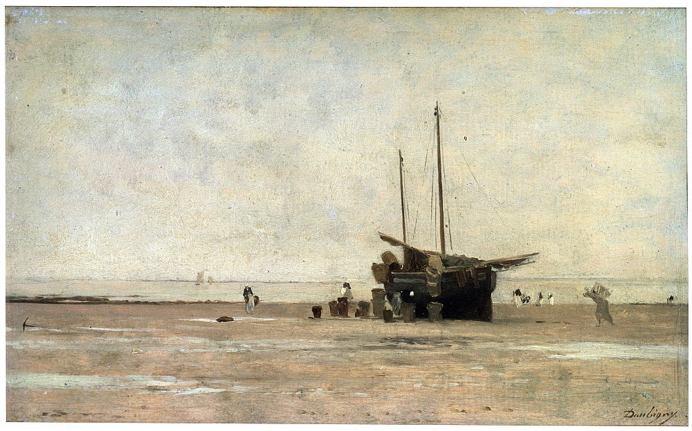 Шарль Франсуа Добиньи «Морской берег. Виллервиль», конец 1860-х — начало 1870-х 