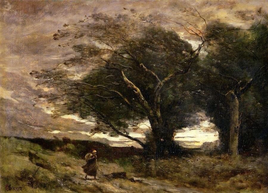 Жан-Батист Камиль Коро «Порыв ветра», середина 1860-х — начало 1870-х 