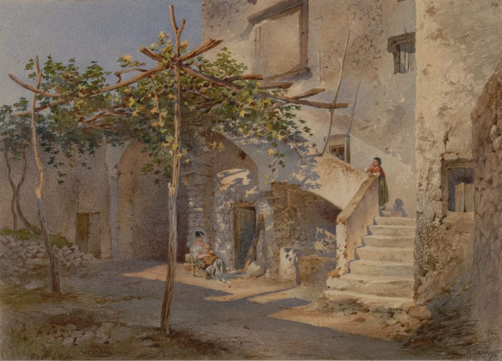 К.К. Рахау «Вид итальянского дворика на Капри», XIX век © Музей Академии художеств