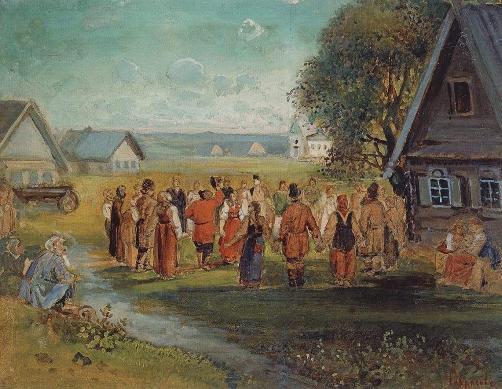 Алексей Саврасов «Хоровод в селе», 1874 © Государственная Третьяковская галерея, Москва