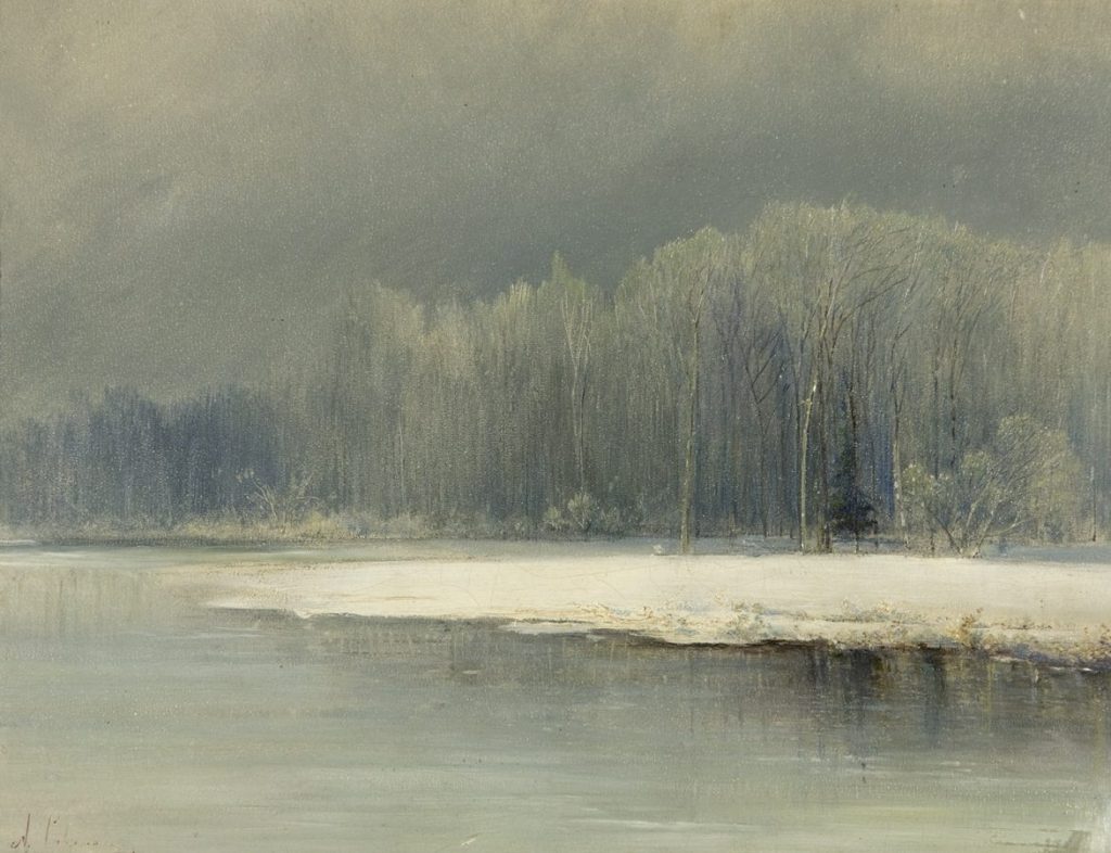 К. Саврасов «Зима», 1870-е. Холст, масло. 34×46 © ВОХМ им. Н.И. Крамского