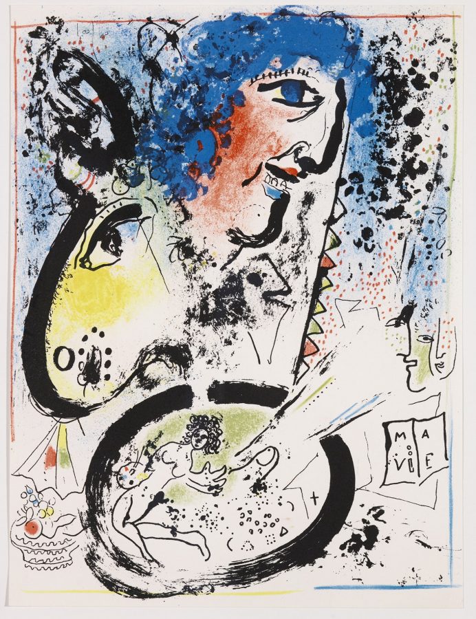 Марк Шагал «Автопортрет», 1960. Литография