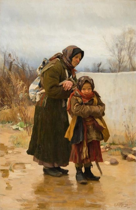 И.И. Творожников «Бабушка и внучка», 1891 © ГРМ