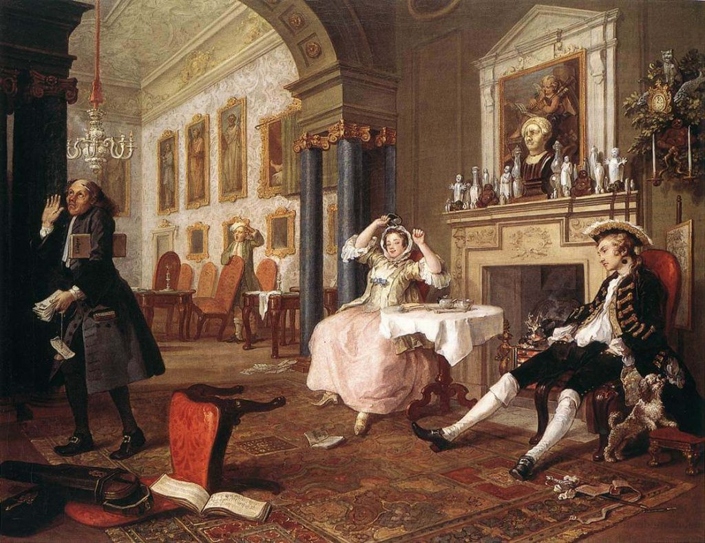 Уильям Хогарт «Модный брак. После свадьбы», 1743 The National Gallery, London