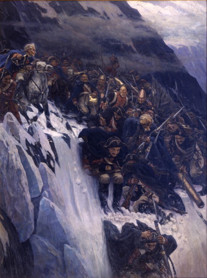 В.И. Суриков «Переход Суворова через Альпы в 1799 г.», 1899 © ГРМ