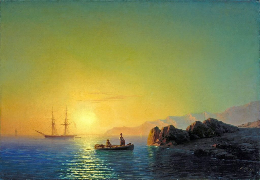 И.К. Айвазовский «Закат солнца у крымских берегов», 1856 © ГРМ